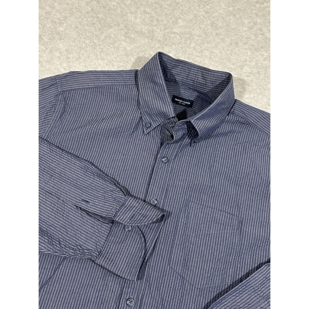 Men's Blue Striped Dress Shirt